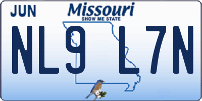 MO license plate NL9L7N