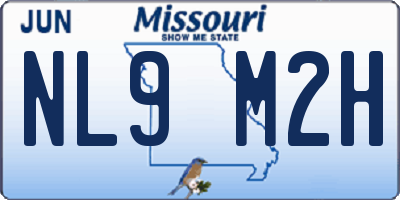 MO license plate NL9M2H