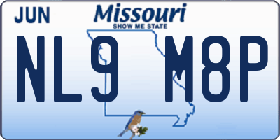 MO license plate NL9M8P