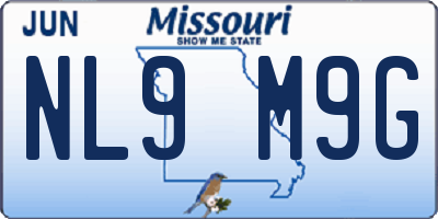 MO license plate NL9M9G