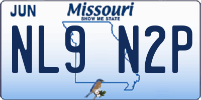 MO license plate NL9N2P