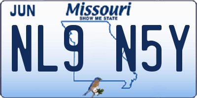 MO license plate NL9N5Y