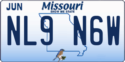 MO license plate NL9N6W