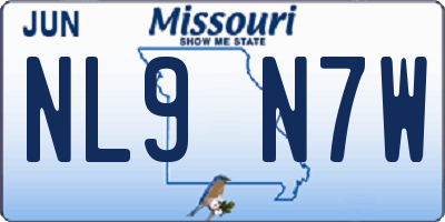 MO license plate NL9N7W