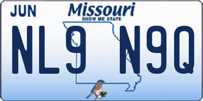 MO license plate NL9N9Q