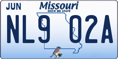 MO license plate NL9O2A