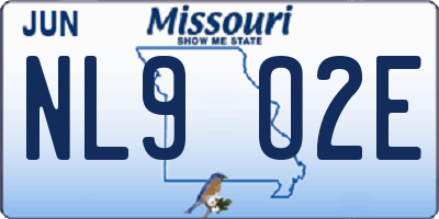 MO license plate NL9O2E