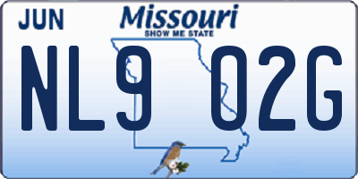 MO license plate NL9O2G