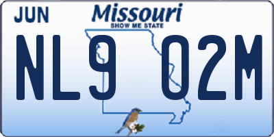 MO license plate NL9O2M