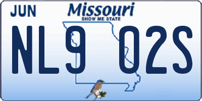 MO license plate NL9O2S