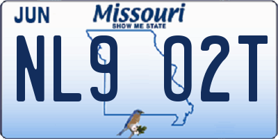 MO license plate NL9O2T