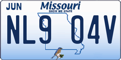 MO license plate NL9O4V