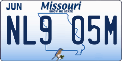MO license plate NL9O5M
