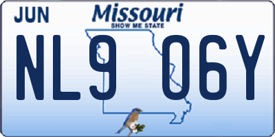 MO license plate NL9O6Y