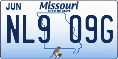 MO license plate NL9O9G