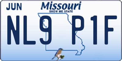 MO license plate NL9P1F