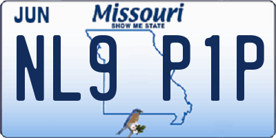 MO license plate NL9P1P