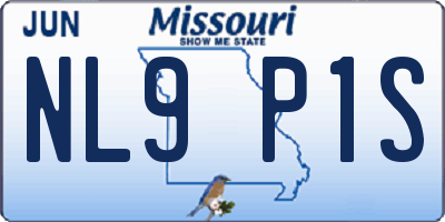 MO license plate NL9P1S