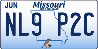 MO license plate NL9P2C