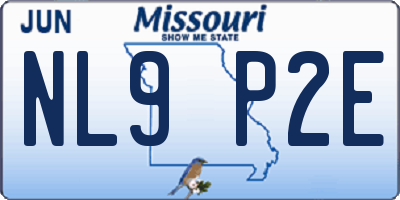 MO license plate NL9P2E