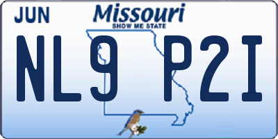 MO license plate NL9P2I
