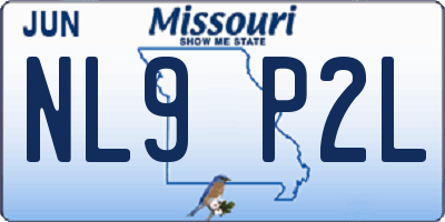 MO license plate NL9P2L