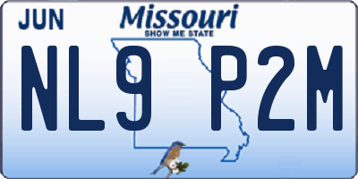 MO license plate NL9P2M