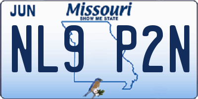 MO license plate NL9P2N