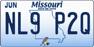 MO license plate NL9P2Q