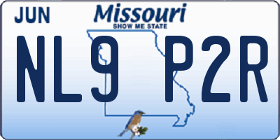 MO license plate NL9P2R