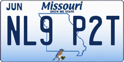 MO license plate NL9P2T