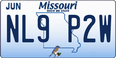 MO license plate NL9P2W