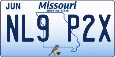MO license plate NL9P2X