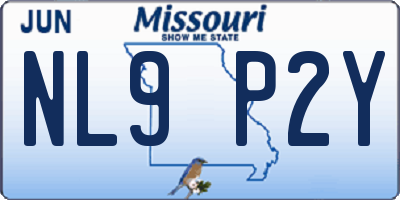 MO license plate NL9P2Y