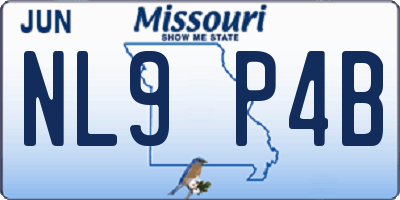 MO license plate NL9P4B