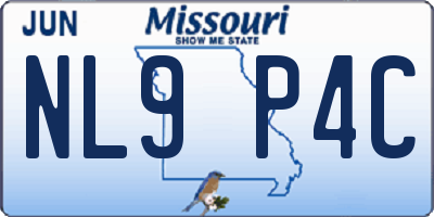 MO license plate NL9P4C