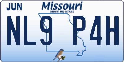 MO license plate NL9P4H