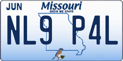 MO license plate NL9P4L