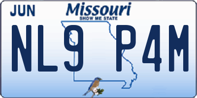 MO license plate NL9P4M