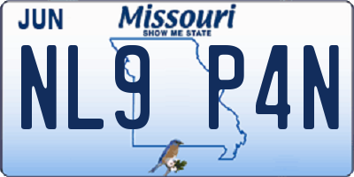 MO license plate NL9P4N