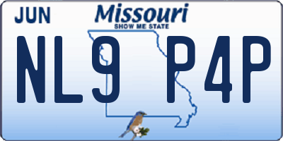 MO license plate NL9P4P