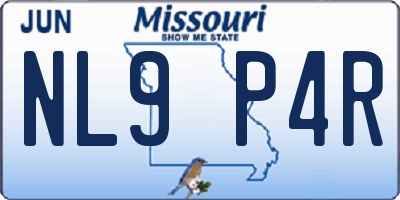 MO license plate NL9P4R