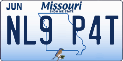 MO license plate NL9P4T