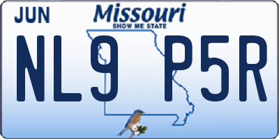MO license plate NL9P5R