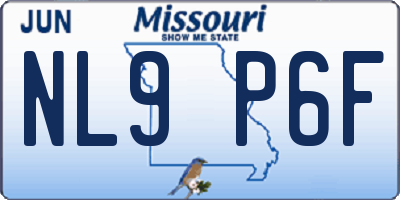 MO license plate NL9P6F