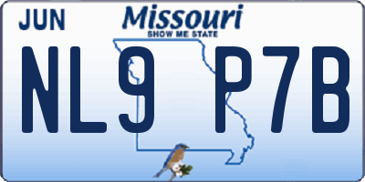 MO license plate NL9P7B
