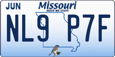 MO license plate NL9P7F