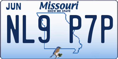 MO license plate NL9P7P