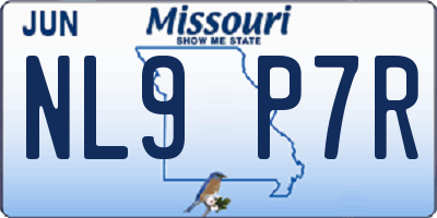 MO license plate NL9P7R