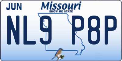 MO license plate NL9P8P